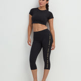 Logo Flat Waist Crop Legging