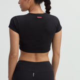 Logo Flat Waist Crop Legging