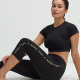 Logo Flat Waist Crop Legging