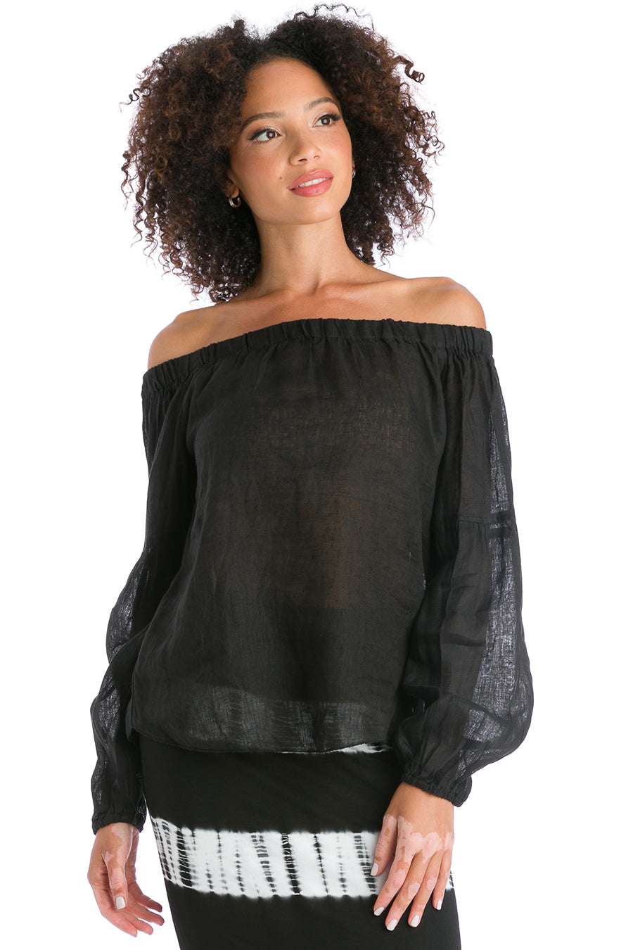 Off Shoulder Linen Top
