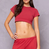 Short Sleeve Crop Workout Tee