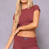 Short Sleeve Crop Workout Tee