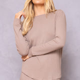 Lightweight Ribbed 2-Fer Drape Top