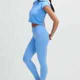 Raw Edge Crop Short Sleeve Fleece Hoodie