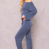 Butter Terry Slouchy Off Shoulder Pullover