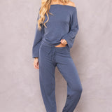 Butter Terry Slouchy Off Shoulder Pullover