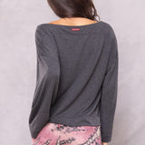 Butter Terry Slouchy Off Shoulder Pullover