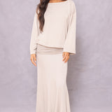 Butter Terry Slouchy Off Shoulder Pullover