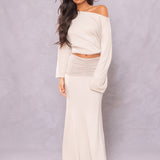 Butter Terry Slouchy Off Shoulder Pullover