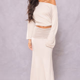 Butter Terry Ruched Flare Skirt