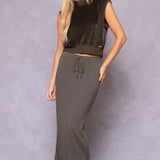 Butter Terry Shirttail Maxi Skirt