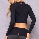 Sparkle Stripe Ribbed Crop Tee