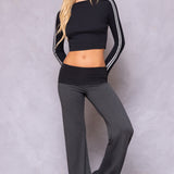 Sparkle Stripe Ribbed Crop Tee