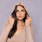 Raw Edge Crop Sweatshirt Fleece Hoodie