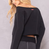 Split Front Fleece Sweatshirt