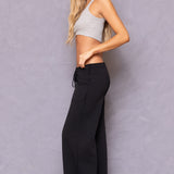 Raw Edge Wide Leg Fleece Sweatpant