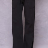 Raw Edge Wide Leg Fleece Sweatpant