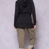 Hooded Fleece Wrap Cardigan