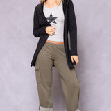 Hooded Fleece Wrap Cardigan