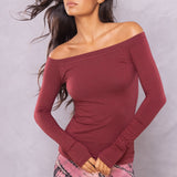 Mini Tonal Stripe Off Shoulder Tee