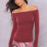 Mini Tonal Stripe Off Shoulder Tee