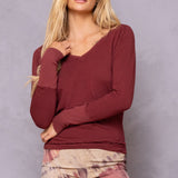 Mini Tonal Stripe Dolman Sleeve V-Scoop Tee