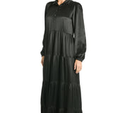 Satin Ruffle Maxi Dress