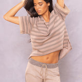 Sherpa Stripe Boxy Sweatshirt