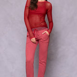 Striated Racing Stripe Fitted Jogger