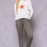 Striated Racing Stripe Fitted Jogger