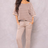 Striated Racing Stripe Fitted Jogger