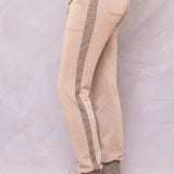 Striated Racing Stripe Fitted Jogger