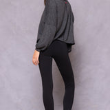 Trifecta French Terry Balloon Sleeve Crop Sweatshirt