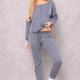 Trifecta French Terry Balloon Sleeve Crop Sweatshirt