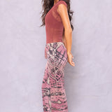 Striated Wide Leg Drawstring Sweatpant