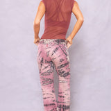 Striated Wide Leg Drawstring Sweatpant