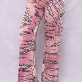 Striated Wide Leg Drawstring Sweatpant