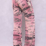 Striated Wide Leg Drawstring Sweatpant