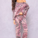 Striated Wide Leg Drawstring Sweatpant