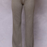 Striated Wide Leg Drawstring Sweatpant