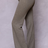 Striated Wide Leg Drawstring Sweatpant