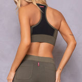 Scoop Neck Mesh Back Racer Bra