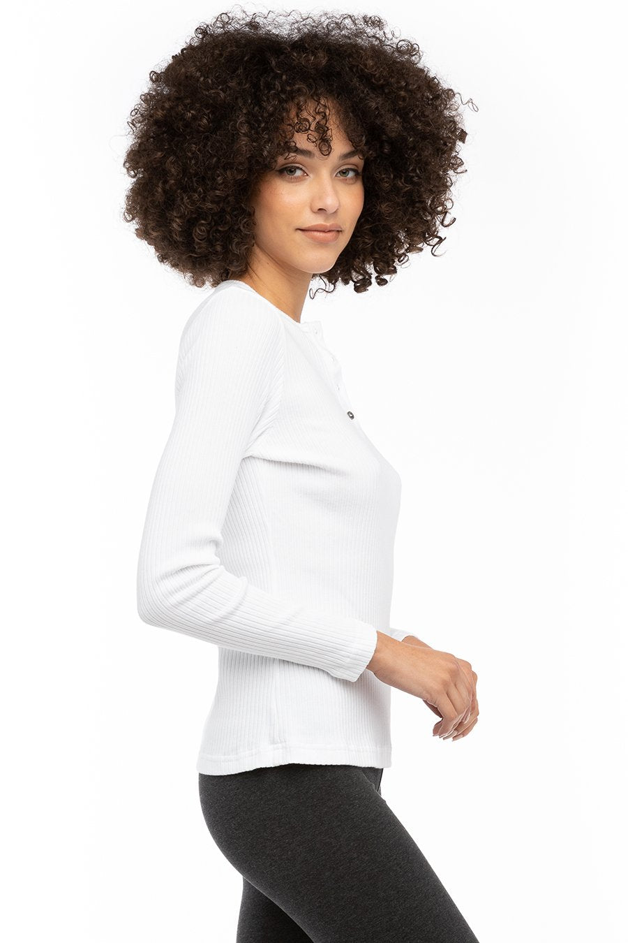 Tシャツ・カットソー RIBBED LONGSLEEVES HENLEY Andongnywell Men's Ribbed Henley Shirt Slim Fit Cotton Long