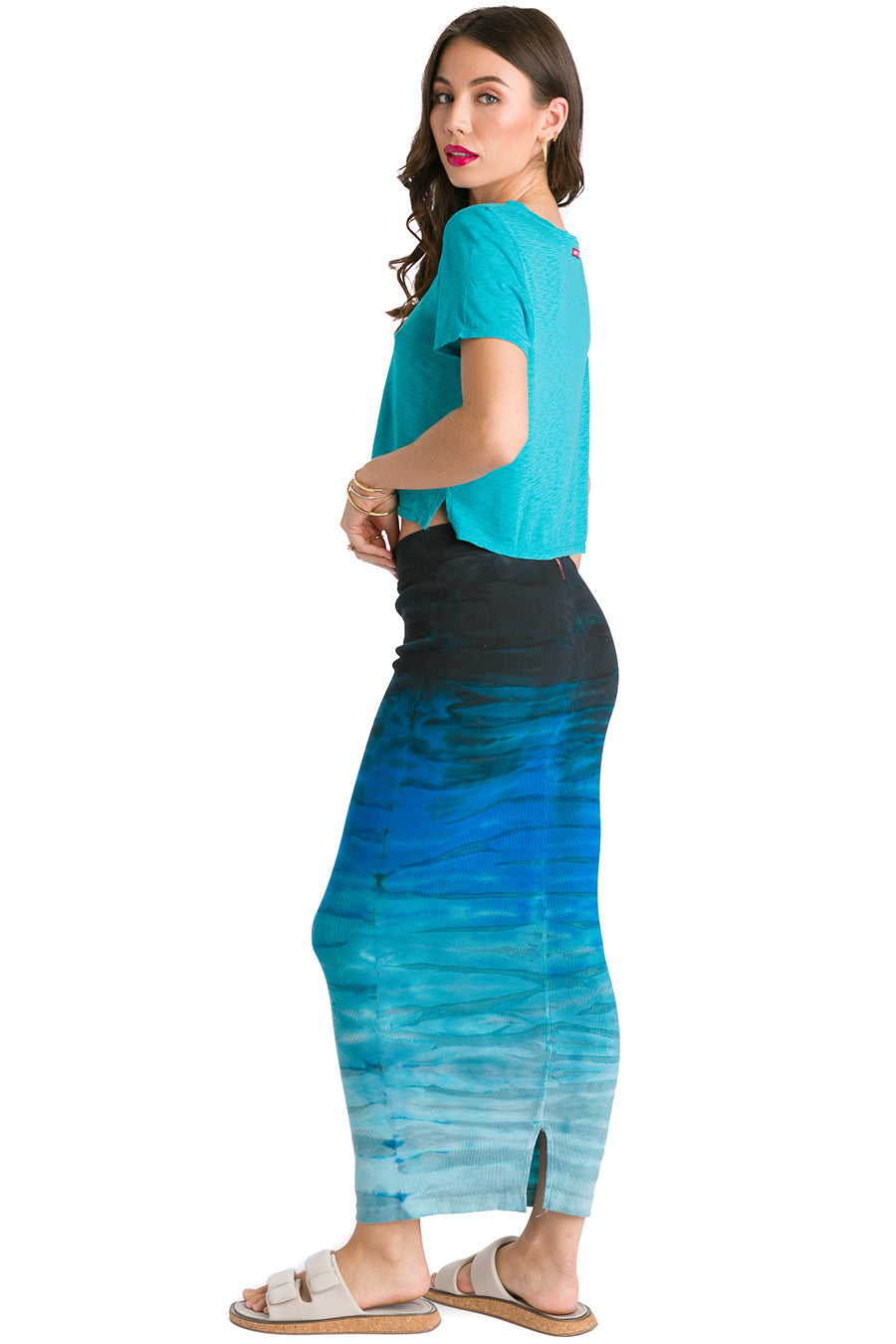 Long Ribbed Pencil Skirt Hard Tail Forever